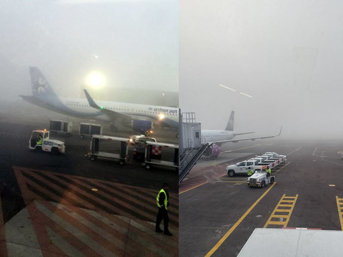 ARCHIVO. Banco de niebla afecta vuelos del AICM. | Crédito: Agencia Reforma/X @WienGirl1