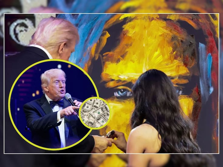 Donald Trump subastó una pintura con el rostro de Jesucristo por casi 3 millones de dólares; fue pintada en menos de 10 minutos totalmente en vivo por la artista Vanessa Horabuena