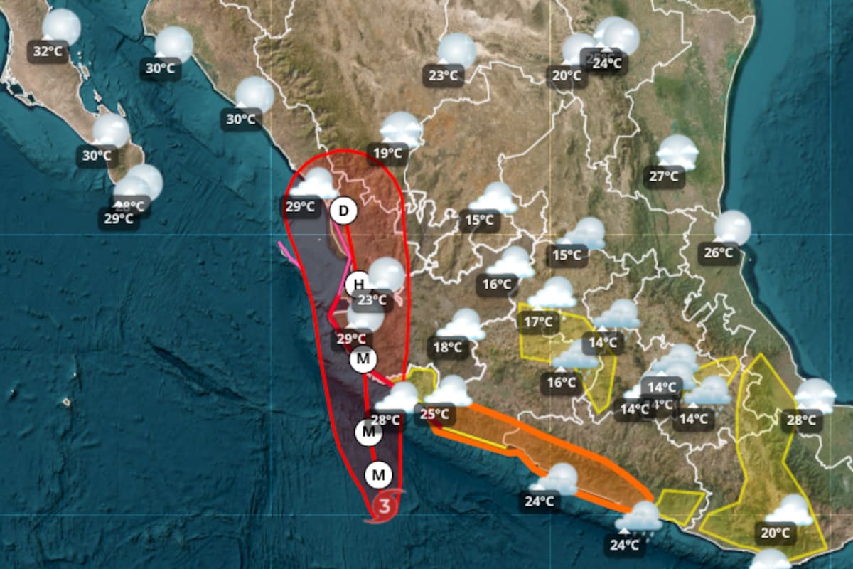 Huracán Simón alcanza categoría 3 y amenaza costas del Pacífico mexicano
