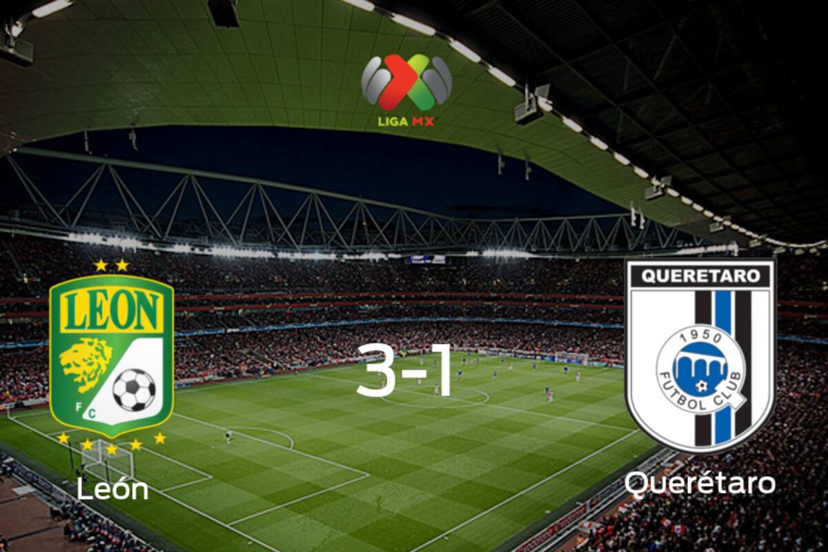 León gana en casa a Querétaro por 3-1