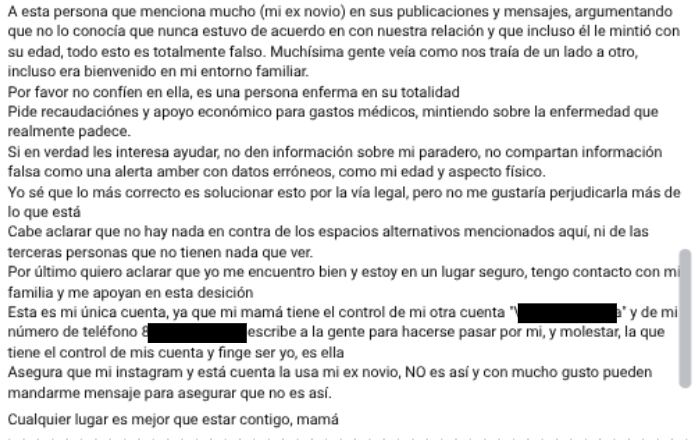 Captura de pantalla tomada de Facebook.