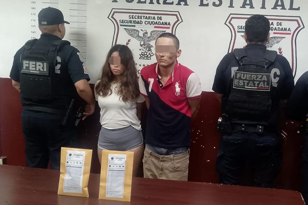 Pareja detenida con mariguana y metanfetamina en Valle de Puebla