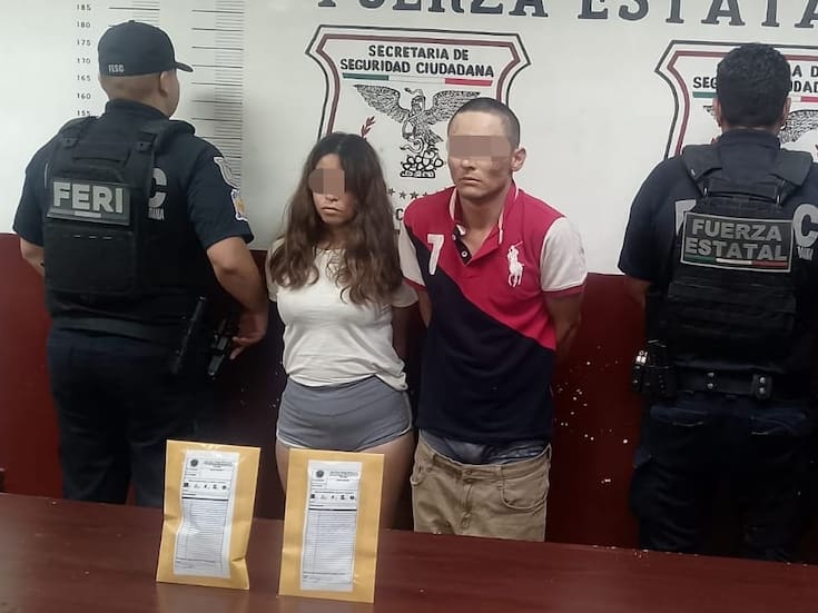 Pareja detenida con mariguana y metanfetamina en Valle de Puebla