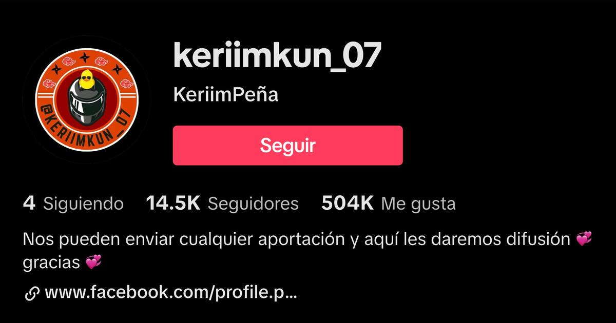Cuenta de TikTok de Kerim Peña.