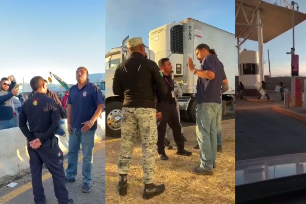 Se confrontan productores sinaloenses que mantienen bloqueo en Nogales con transportistas de Sonora que buscan cruzar a EU