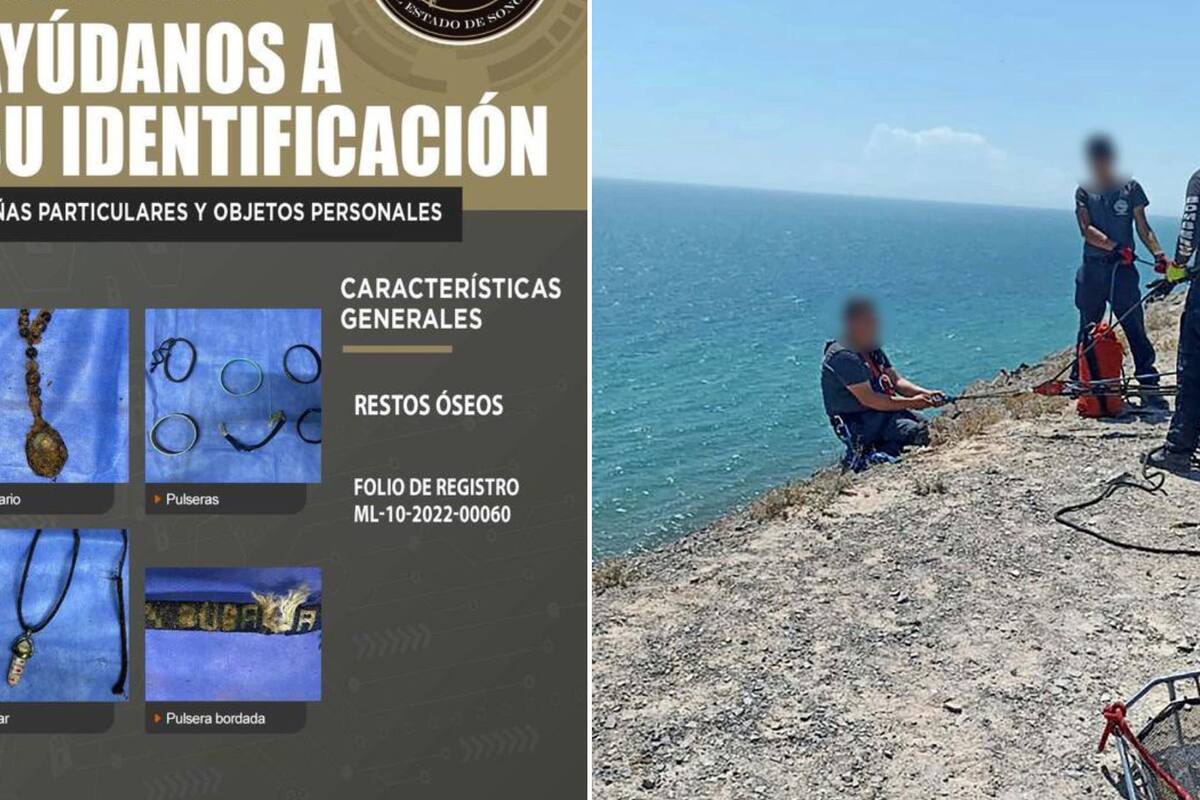 Rescatan restos en acantilado de Puerto Peñasco con uso de rapel