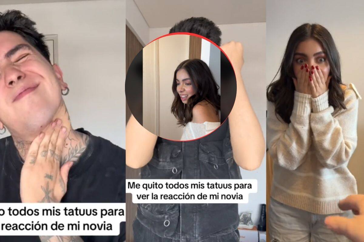 “Te ves raro: Influencer se quita los tatuajes para ver la reacción de su novia