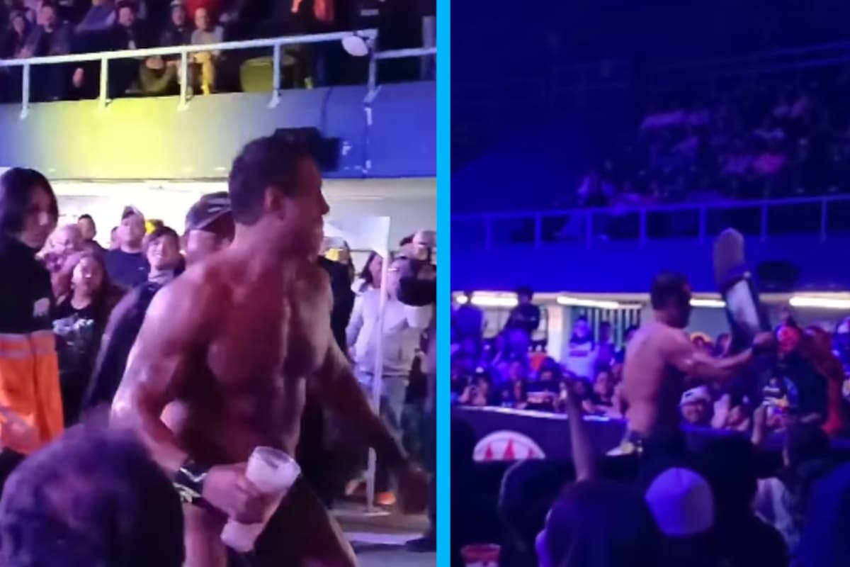 VIDEO | ¡Se volvió loco! Alberto Del Río agrede a la afición en evento de Triple A