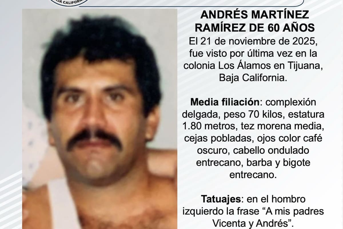 Se busca a Andrés Martínez Ramírez de 60 años