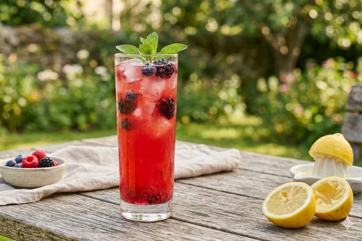 Limonada de frutos rojos
