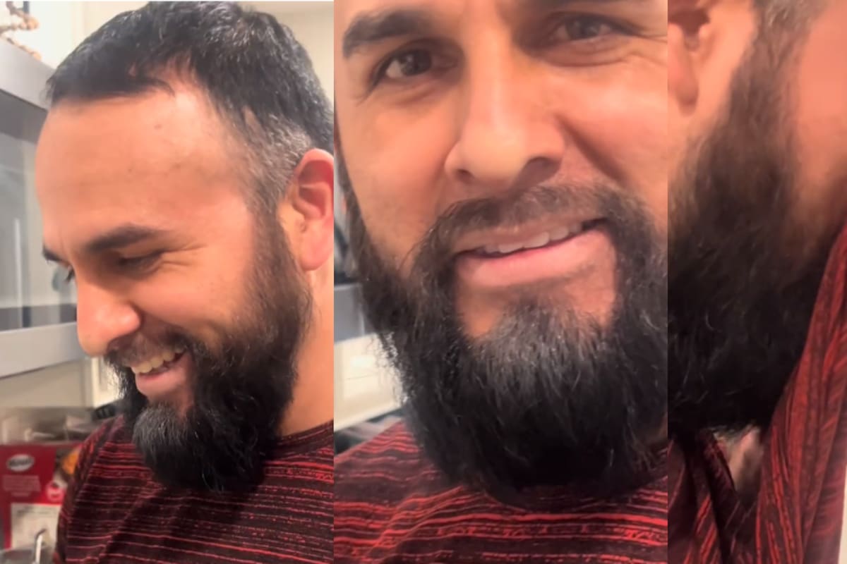 VIRAL: mujer ve que su esposo tiene un extraño polvo blanco en los labios y lo acusa de haber besado a otra