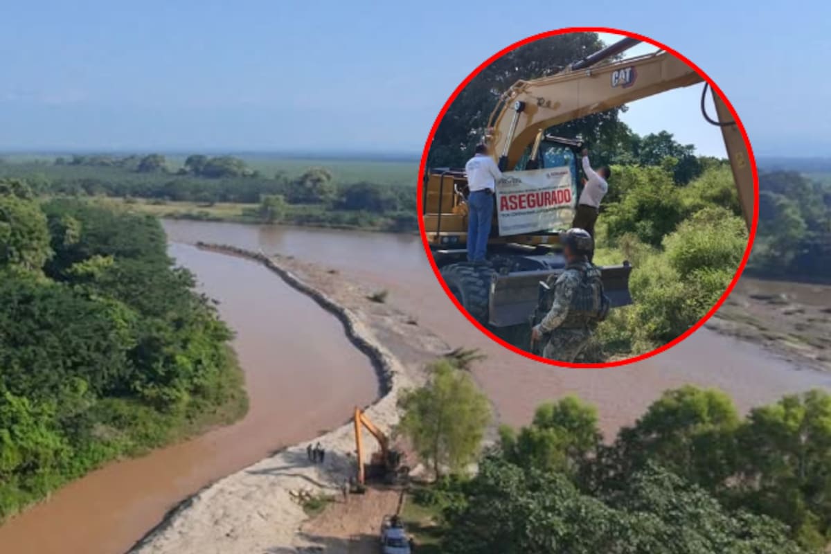 Clausuran obras ilegales en el Río Suchiate en Chiapas: desviaban agua sin permiso y afectaron más de 1,600 m² de zona federal