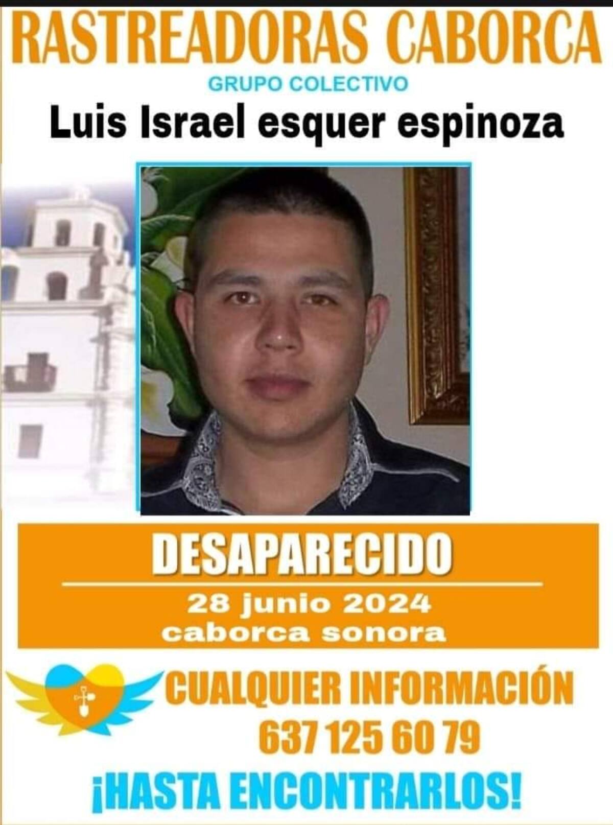 El oficial Luis Israel fue reportado como desaparecido el 29 de junio en Caborca, Sonora.