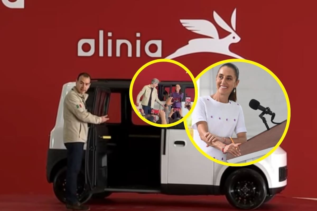 Sheinbaum llegó conduciendo el Olinia a Santa Lucía y el gobierno ya presentó el nuevo vehículo eléctrico mexicano que busca competir como alternativa urbana de bajo costo