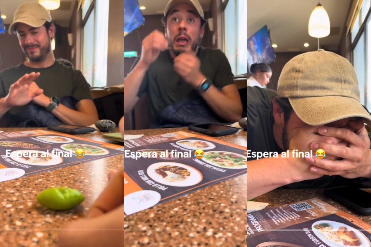 Hombre comete cómico accidente al lanzarle un pedazo de limón a un extraño en un restaurante (VIDEO)