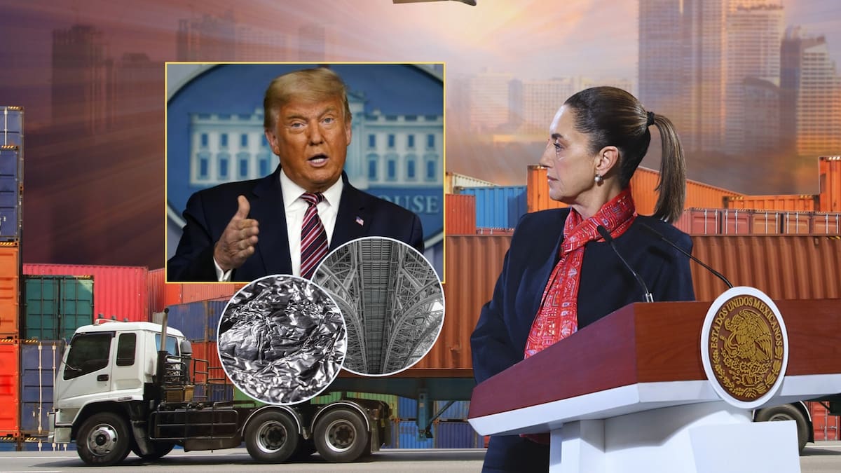 Aranceles al acero y aluminio: Impacto en la industria mexicana y productos afectados. Foto: Especial (AP/Presidencia de México/ilustrativas | editada en Canva