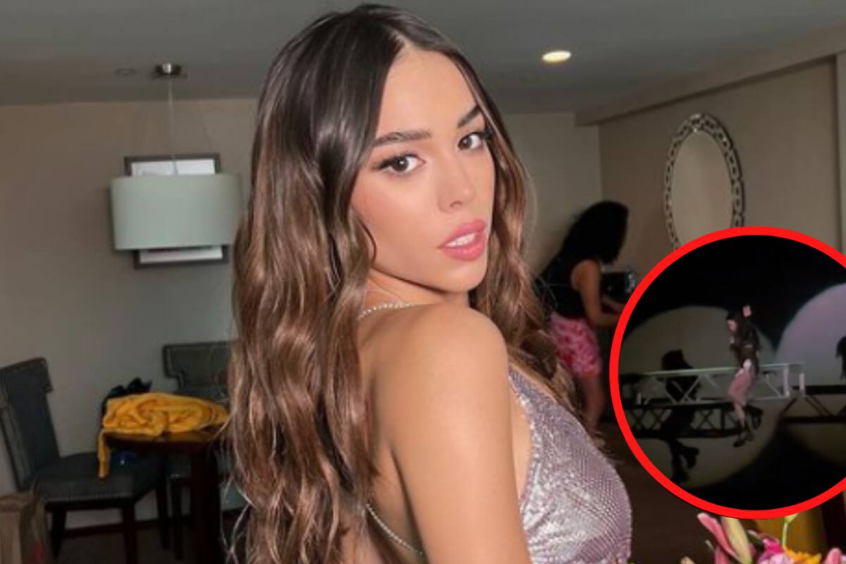 Danna Paola a punto de sufrir grave accidente en concierto, por falla en el arnés