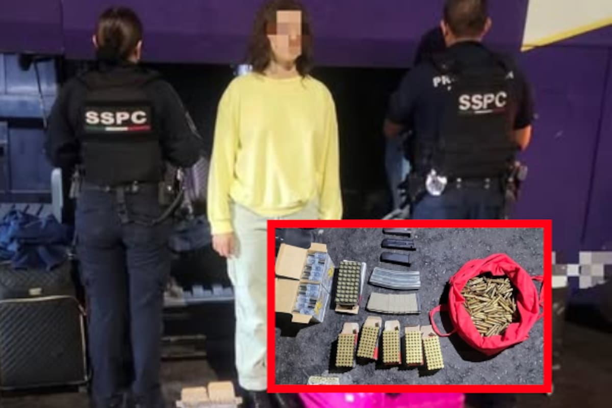 Detienen a mujer en Culiacán con maleta llena de municiones y cargadores de uso exclusivo