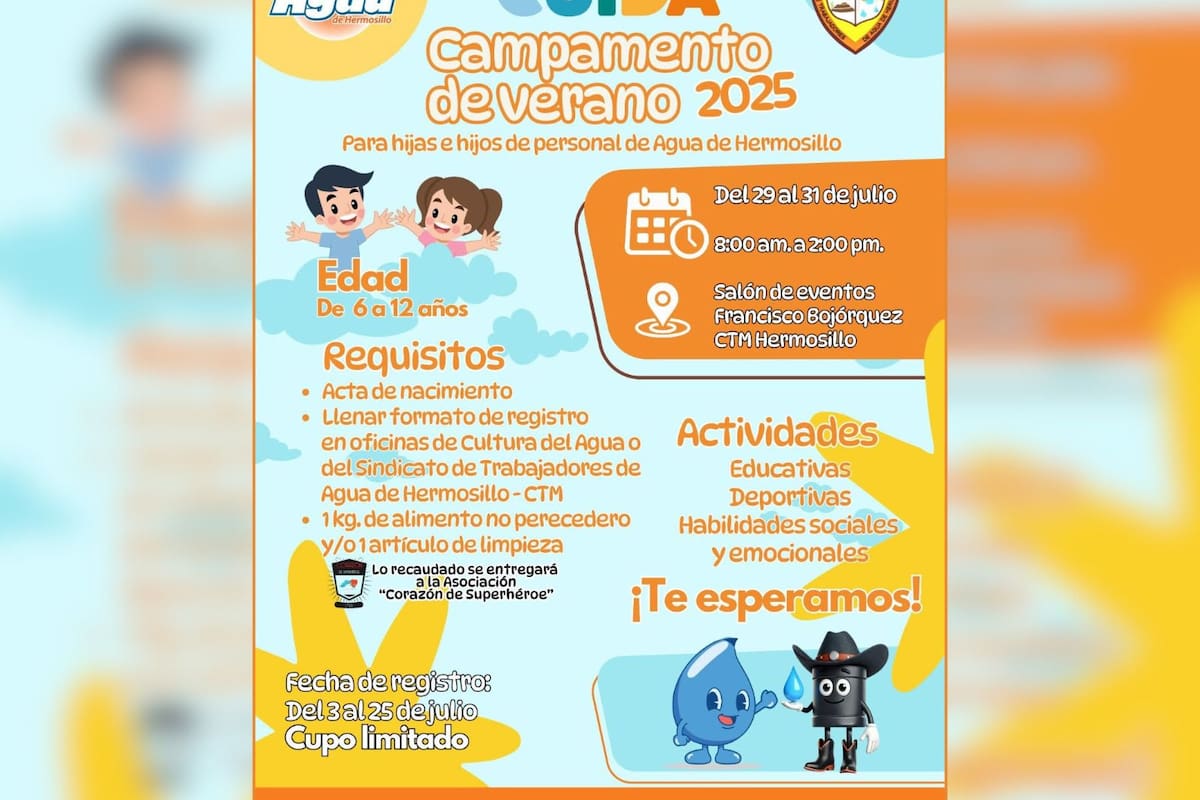Invitan a Campamento de Verano Cuida 2025 en Hermosillo