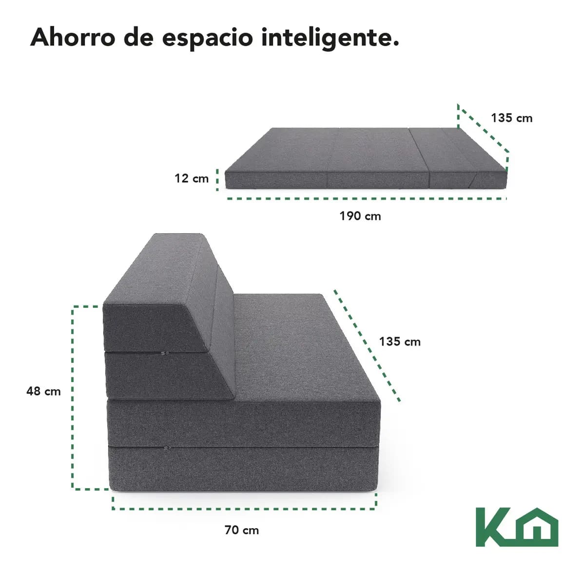Sofá cama plegable matrimonial de la marca KingsHouse | Mercado Libre