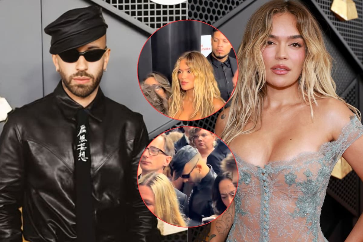Así se dio el frío reencuentro entre Karol G y Feid en los Grammys tras su reciente ruptura (VIDEO)