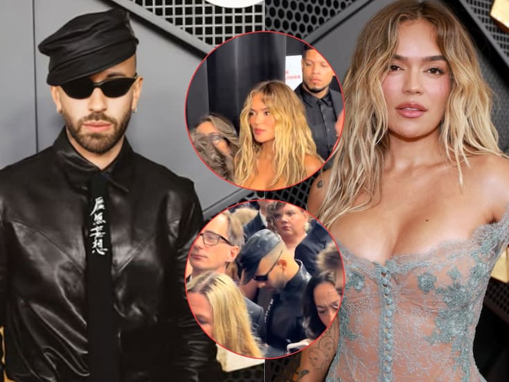 Así se dio el frío reencuentro entre Karol G y Feid en los Grammys tras su reciente ruptura (VIDEO)