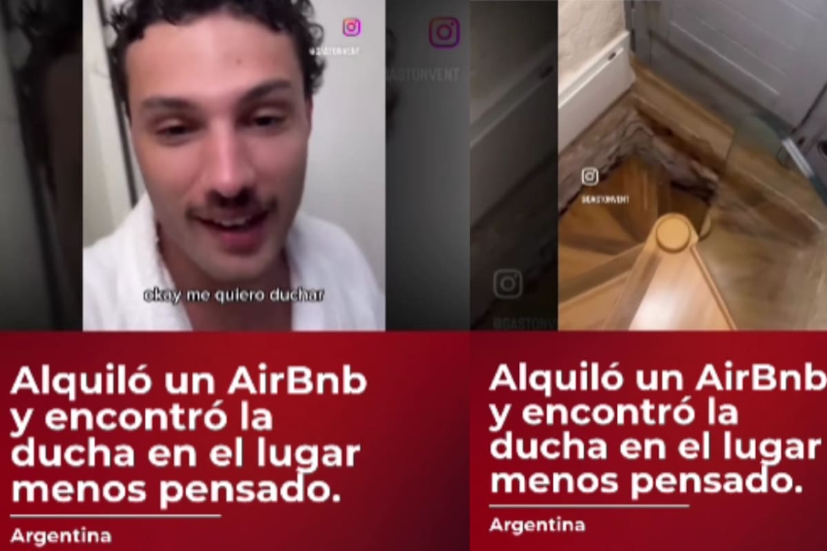 “Parece la Baticueva” Hombre se hospeda en un Airbnb y sorprende en redes al mostrar que la ducha estaba dentro de una especie de cueva