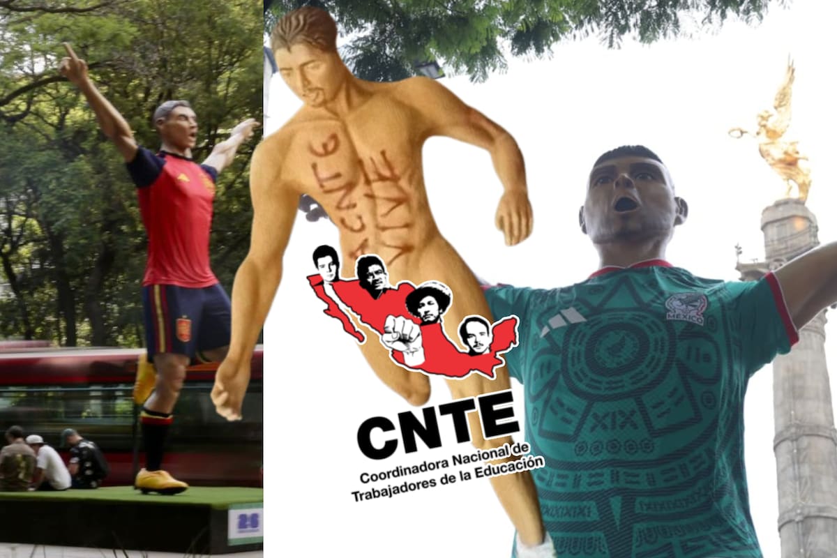 Presuntos maestros del CNTE derriban estatuas del Mundial 2026 y queman sus playeras en Paseo de la Reforma, ¿Cuáles son sus exigencias?