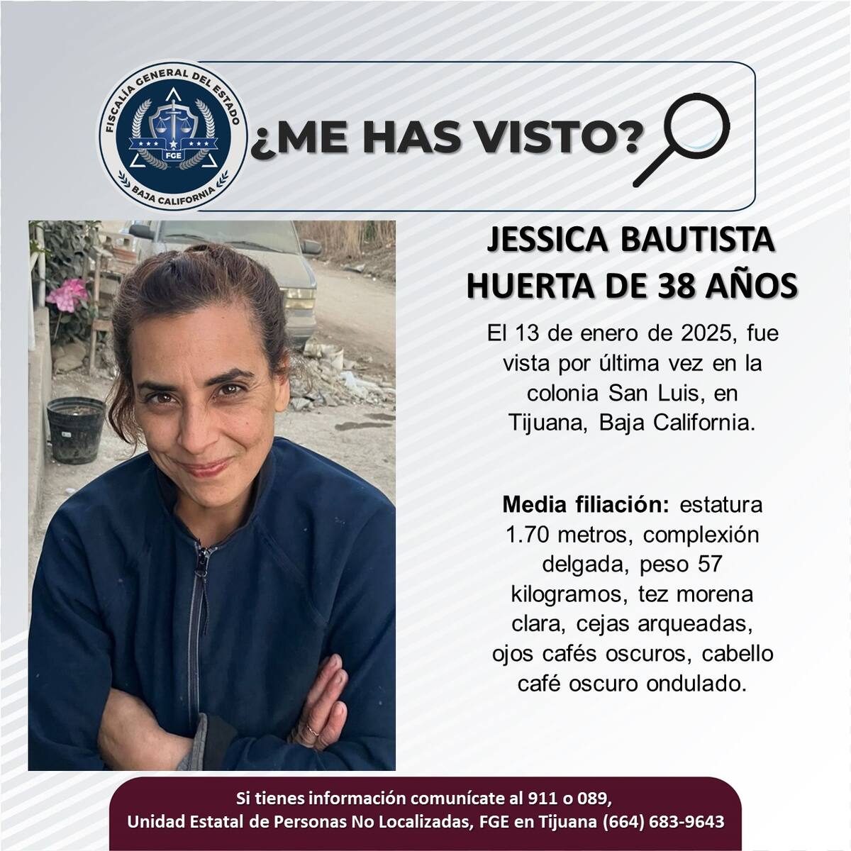 Jessica Bautista Huerta fue vista por última vez el 13 de enero de 2025.