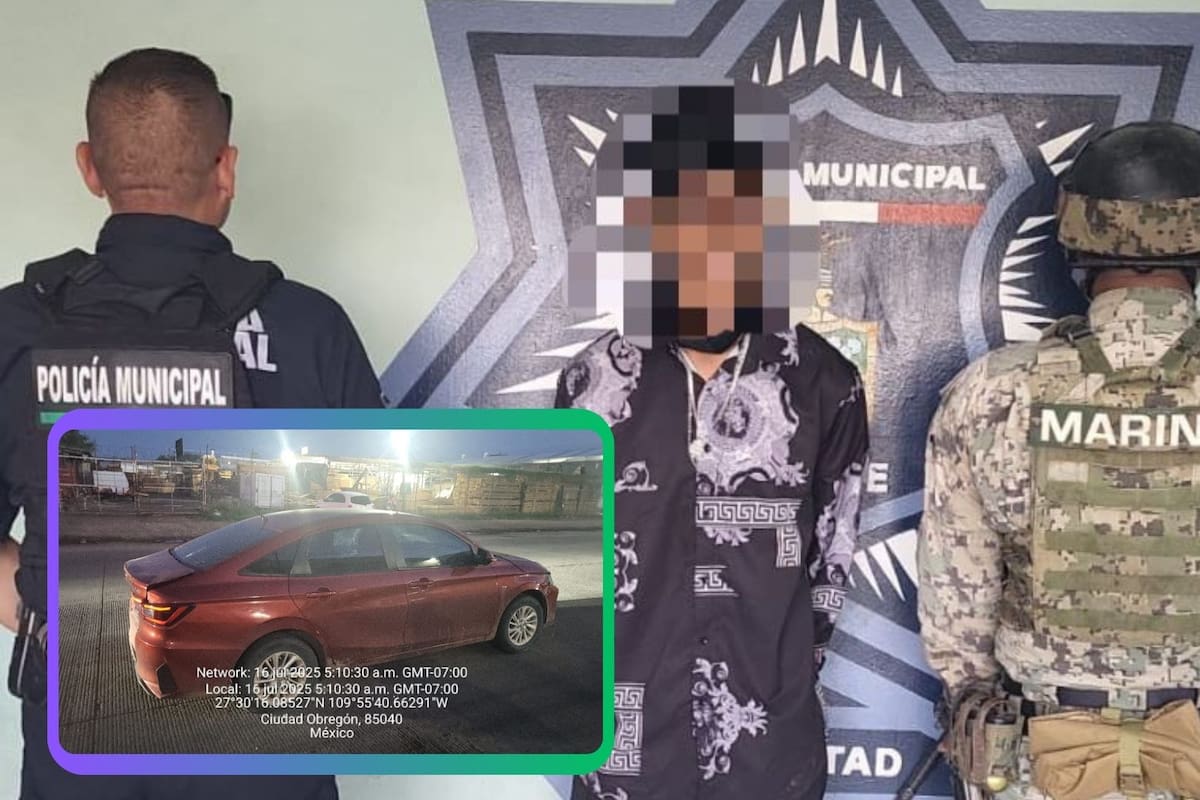 Detienen a menor armado tras persecución; conducía vehículo robado en Ciudad Obregón