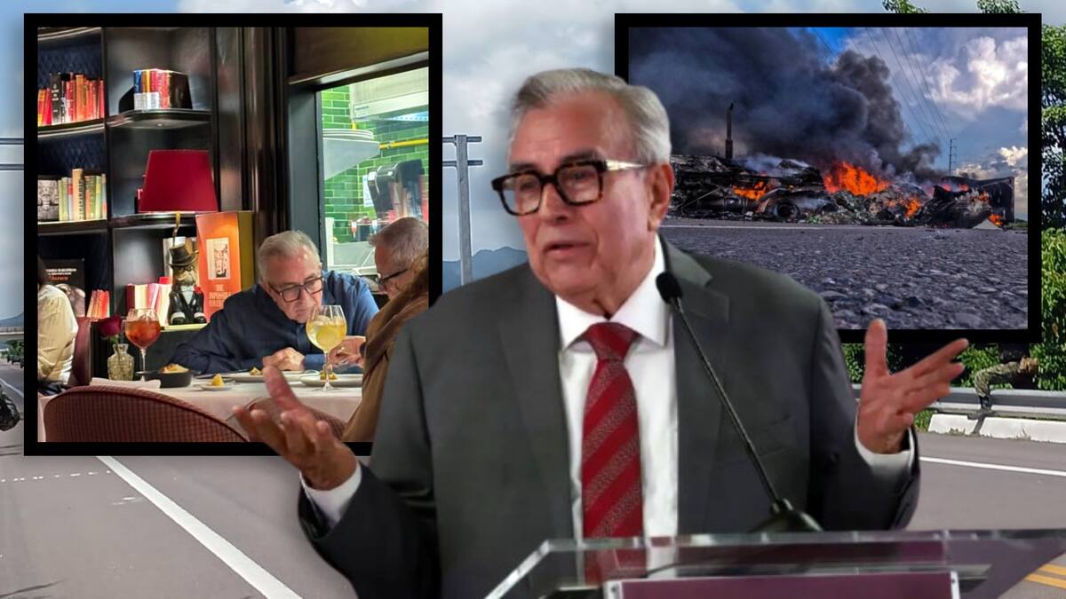 Mientras Culiacán arde en violencia, el gobernador Rubén Rocha Moya es visto en un lujoso restaurante en CDMX. FOTO: Especial