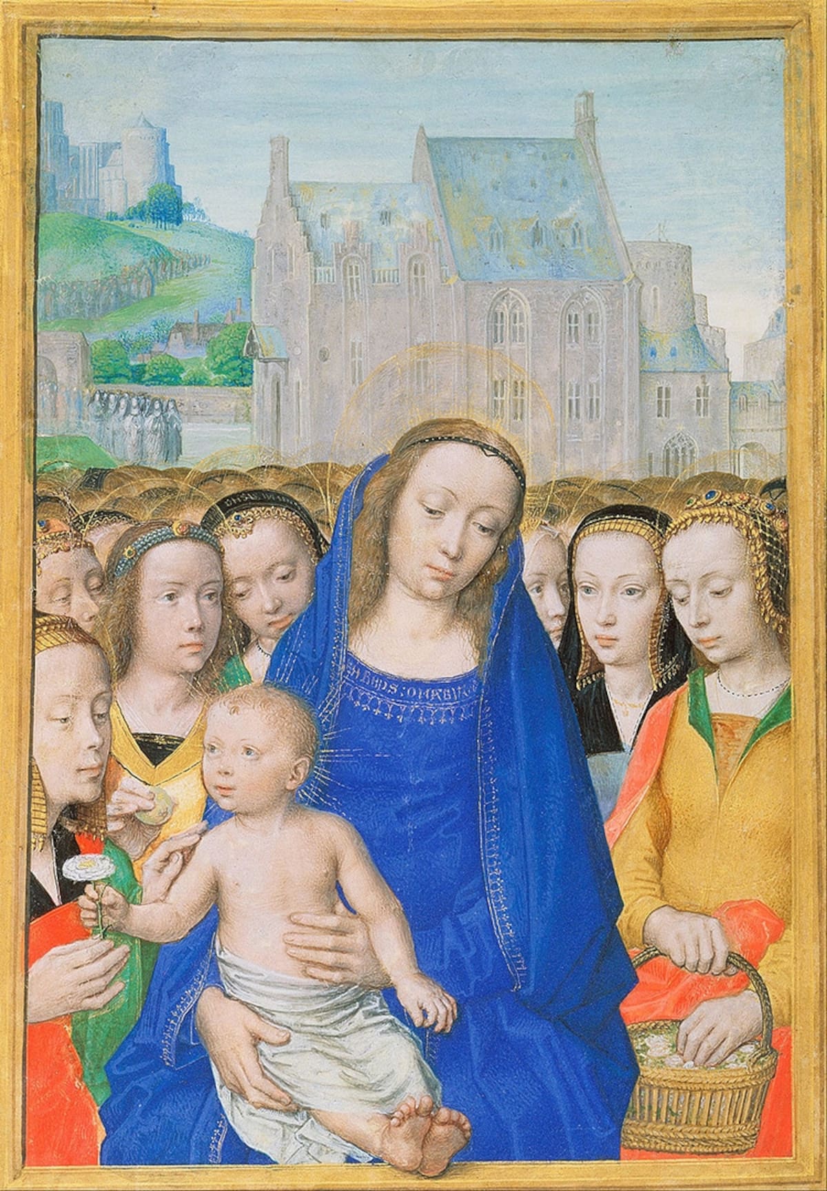 La Virgen con el niño y santas” de Gérard David, 1500. | Azul ultramar