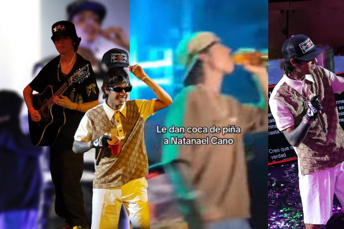 Natanael Cano se asquea con misteriosa bebida amarilla que tomó en concierto, ¿Qué era?