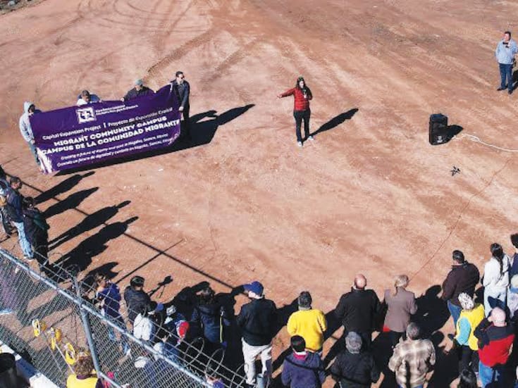 Colocan primera piedra del Campus de la Comunidad Migrante en Nogales