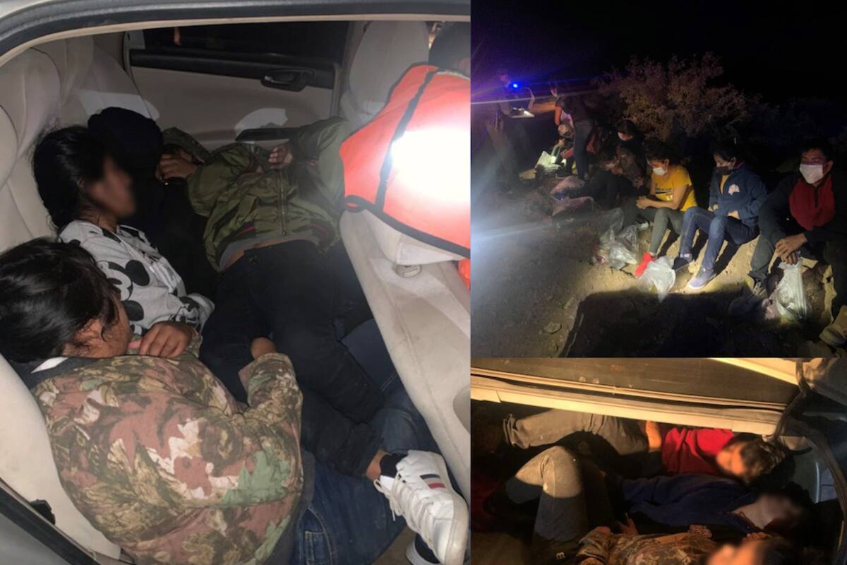 Capturan en Arizona a diez indocumentados hacinados en un sedán