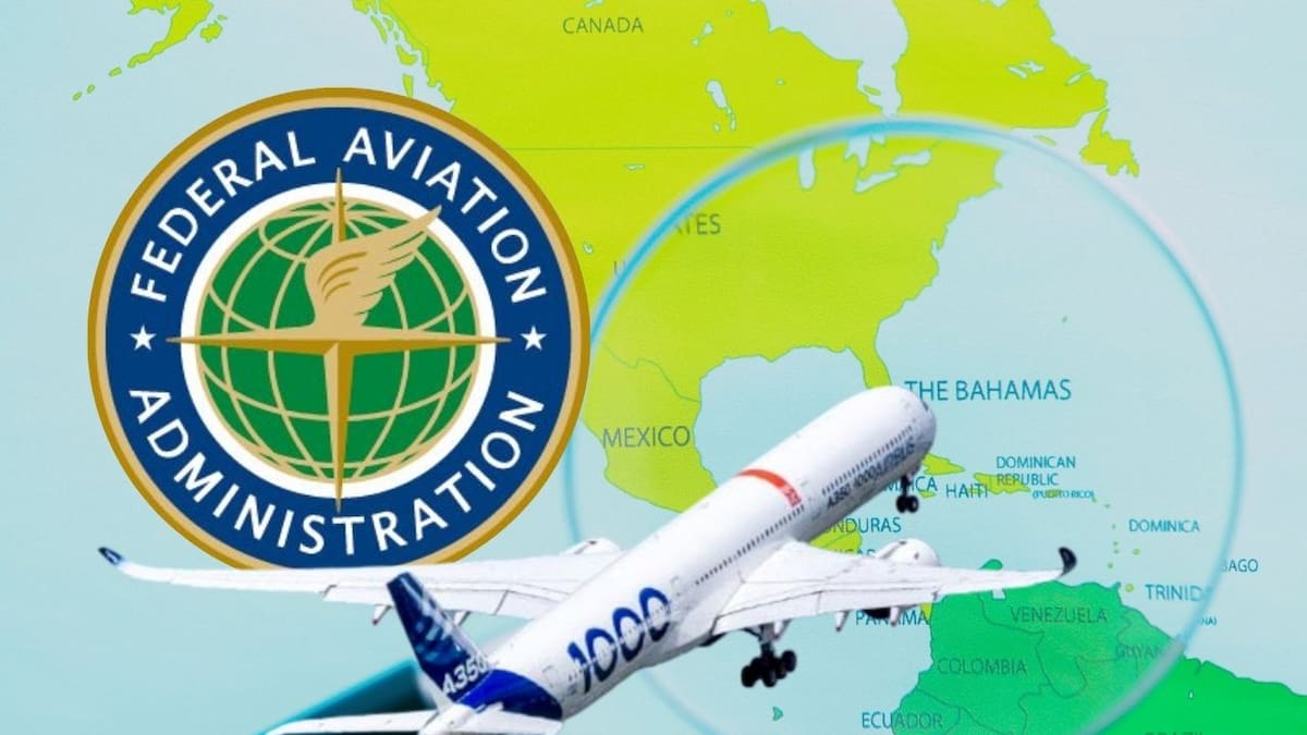 FAA de EEUU emite alerta de 60 días para vuelos sobre México, Centroamérica y Pacífico Oriental por riesgo de actividades militares e interferencia GPS