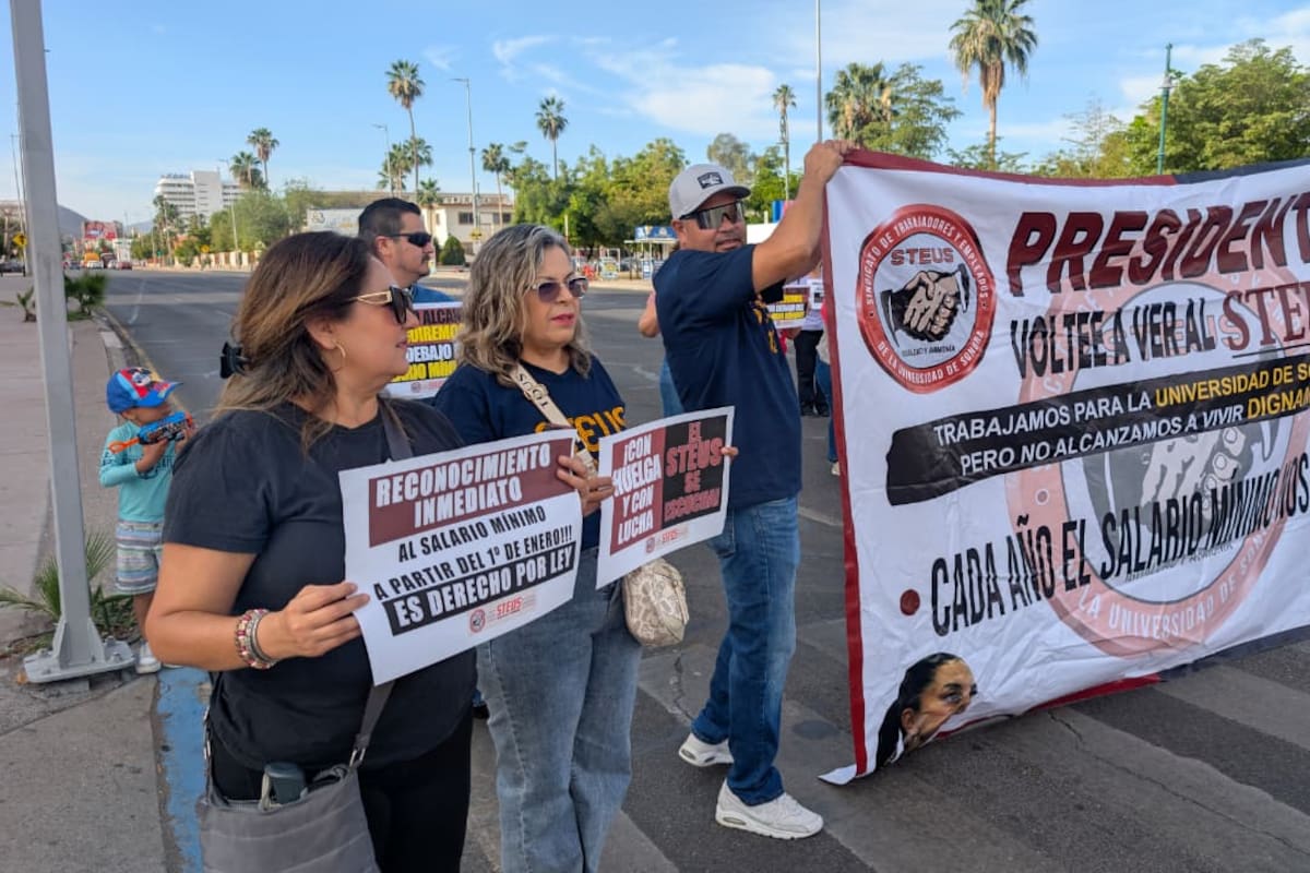 Bloqueo del Steus de la Unison en Hermosillo: cierran parcialmente Luis Encinas y Rosales tras 18 días de huelga
