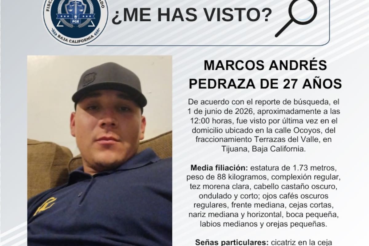 Se busca Marcos Andrés Pedraza de 27 años