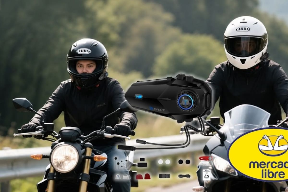 Intercomunicador para casco TNICER T2 baja a 703 pesos en Mercado Libre con conexión para 6 motociclistas y protección contra lluvia