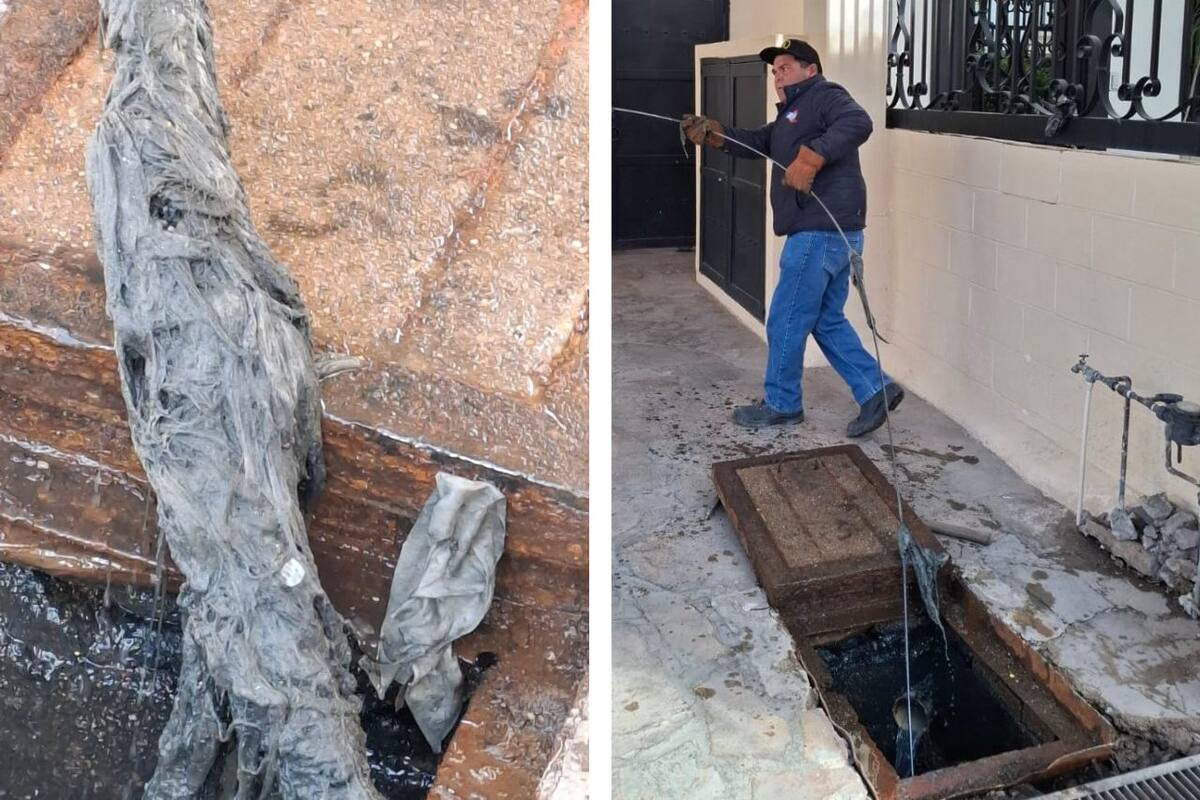 Extraen toallitas húmedas que provocaban obstrucciones en drenaje de Hermosillo