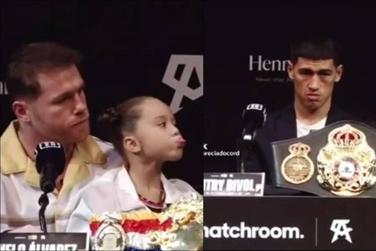 Hija de Canelo “defiende” a su papá haciendo gestos contra Dmitry Bivol