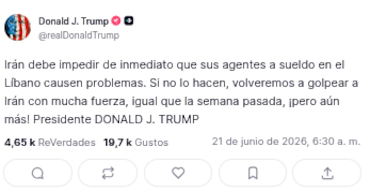 Crédito: Truth Social @realDonaldTrump