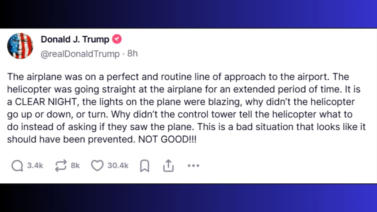 Donald Trump reaccionó en su red social Truth Social con fuertes críticas a la gestión del incidente. Foto: Captura de Truth Social/@realDonaldTrump