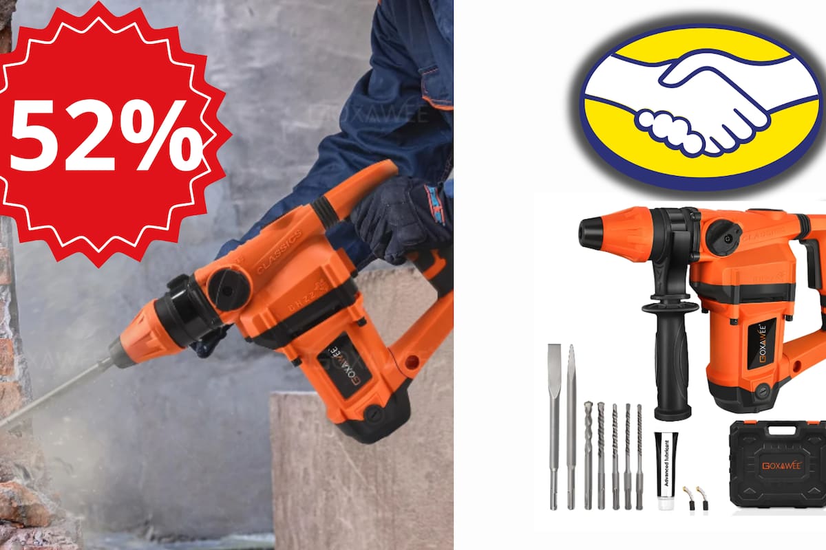 Oferta en Mercado Libre: Taladro Rotomartillo Profesional Goxawee con 52% de descuento