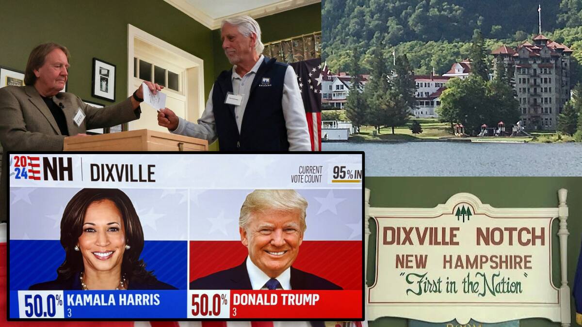 Dixville, el pequeño pueblo de EU con sólo 6 votantes queda empatado 3-3 en las Elecciones 2024, ¿predicción de los resultados?