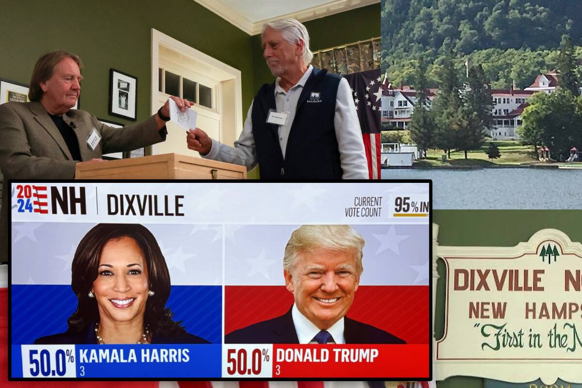 Dixville, el pequeño pueblo de EU con sólo 6 votantes queda empatado 3-3 en las Elecciones 2024, ¿predicción de los resultados?