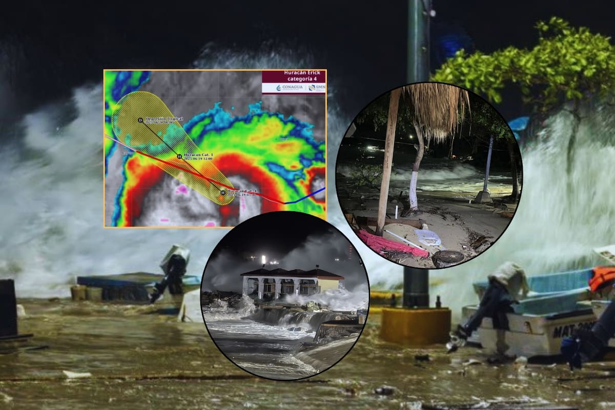 VIDEOS: El peligroso Huracán Erick tocó tierra esta mañana y tanto la lluvia como las olas del mar están azotando las costas y causando severas inundaciones