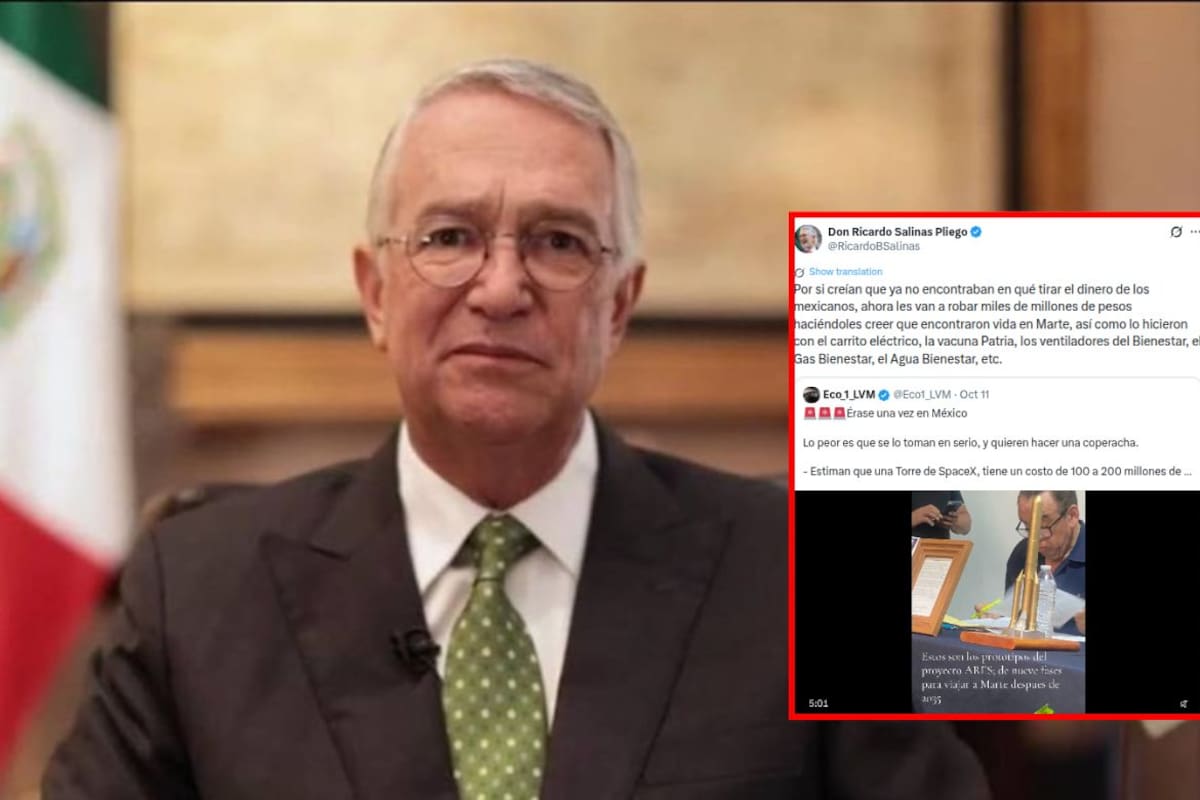 Salinas Pliego critica el Proyecto Ares y acusa que gastarían dinero de los mexicanos para llegar a Marte