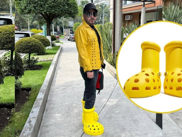 José Eduardo Derbez desata críticas por sus botas amarillas MSCHF x Crocs ¿Cuánto cuestan?