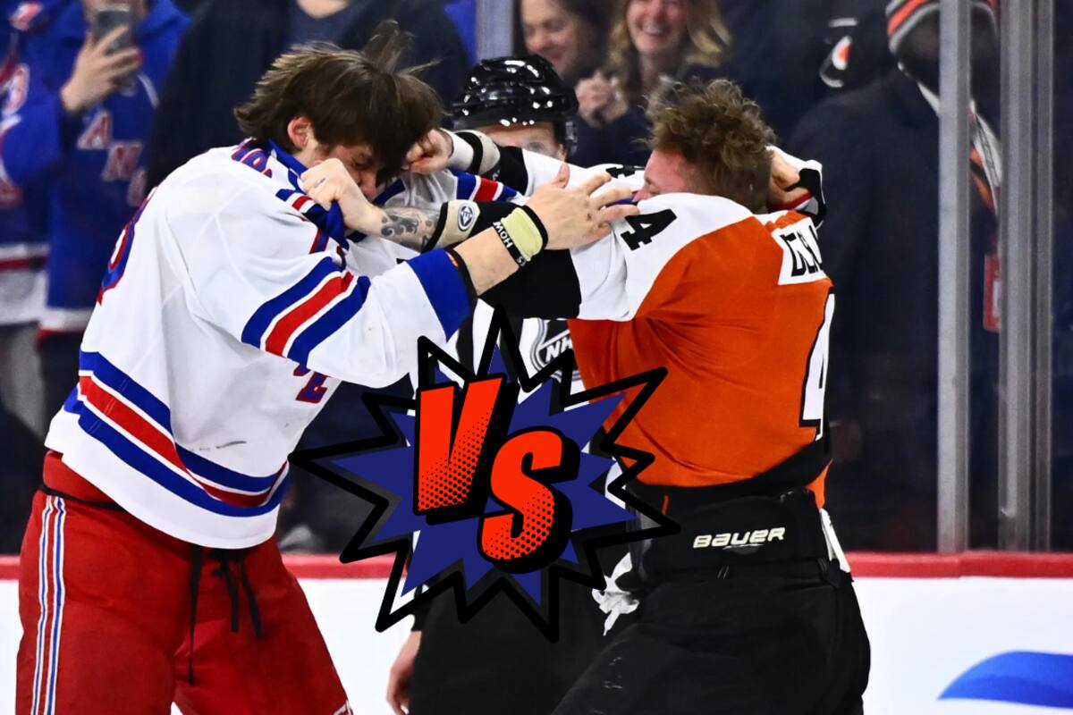 VIDEO: Matt Rempe se pelea a golpes con Nicolas Deslauriers en pleno partido de los Rangers vs. Flyers